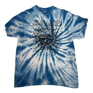 blue tie dye sublime band tee